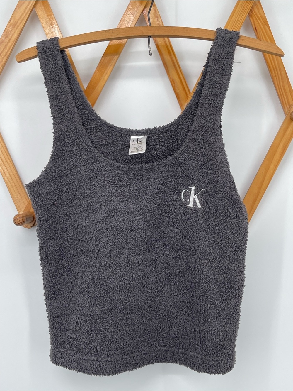 Calvin Klein Dark Gray Terry Fleece Bandeau Tank
